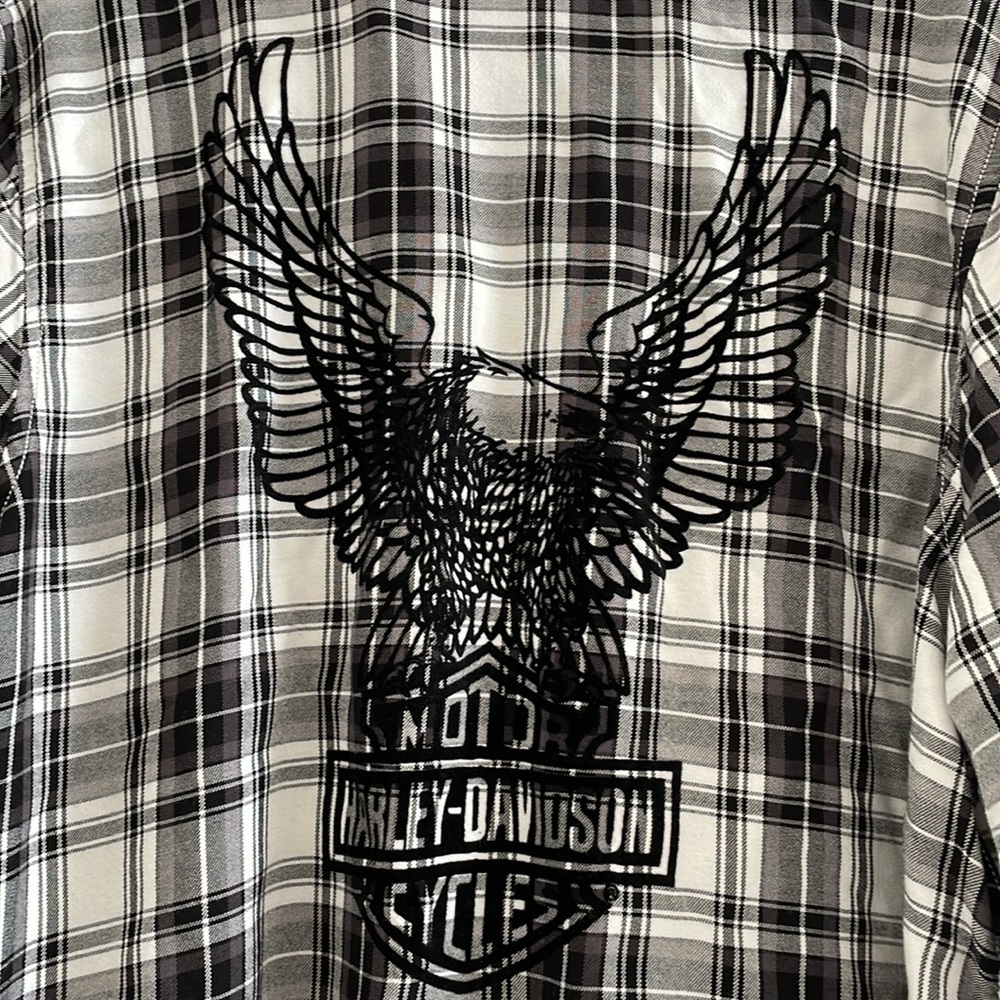 Harley-Davidson Women’s Black and White Plaid Shirt size 1W - Picture 8 of 8